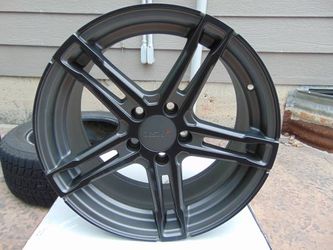 4 New 17X8 TSW Matte Gunmetal with Black Face Rims 5X112 +45MM Offset