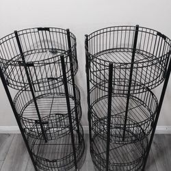 2 Black Mobile Merchandise 3 Tier Display 