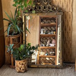 Vintage Large Gold Wall Floor Gallery Scroll Hollywood Regency Glamour Luxe Oversized Dramatic 