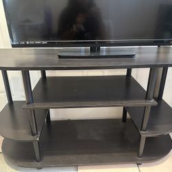 TV + Stand Combo - Clean Setup, Ready to Go