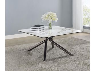 Carvell Mirage White Square Sintered Stone Top Coffee Table
