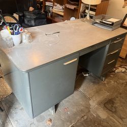 Mid-Century Steel Tanker Desk