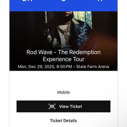 Rod Wave Concert Ticket 