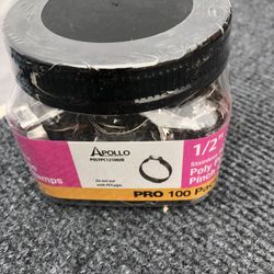 Apollo 1/2 in. Stainless-Steel Poly Pipe Pinch Clamp Jar (100-Pack)