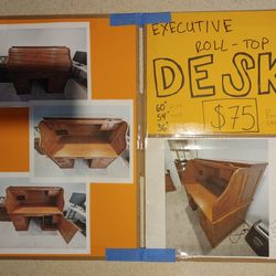 Oak Roll Top Desk