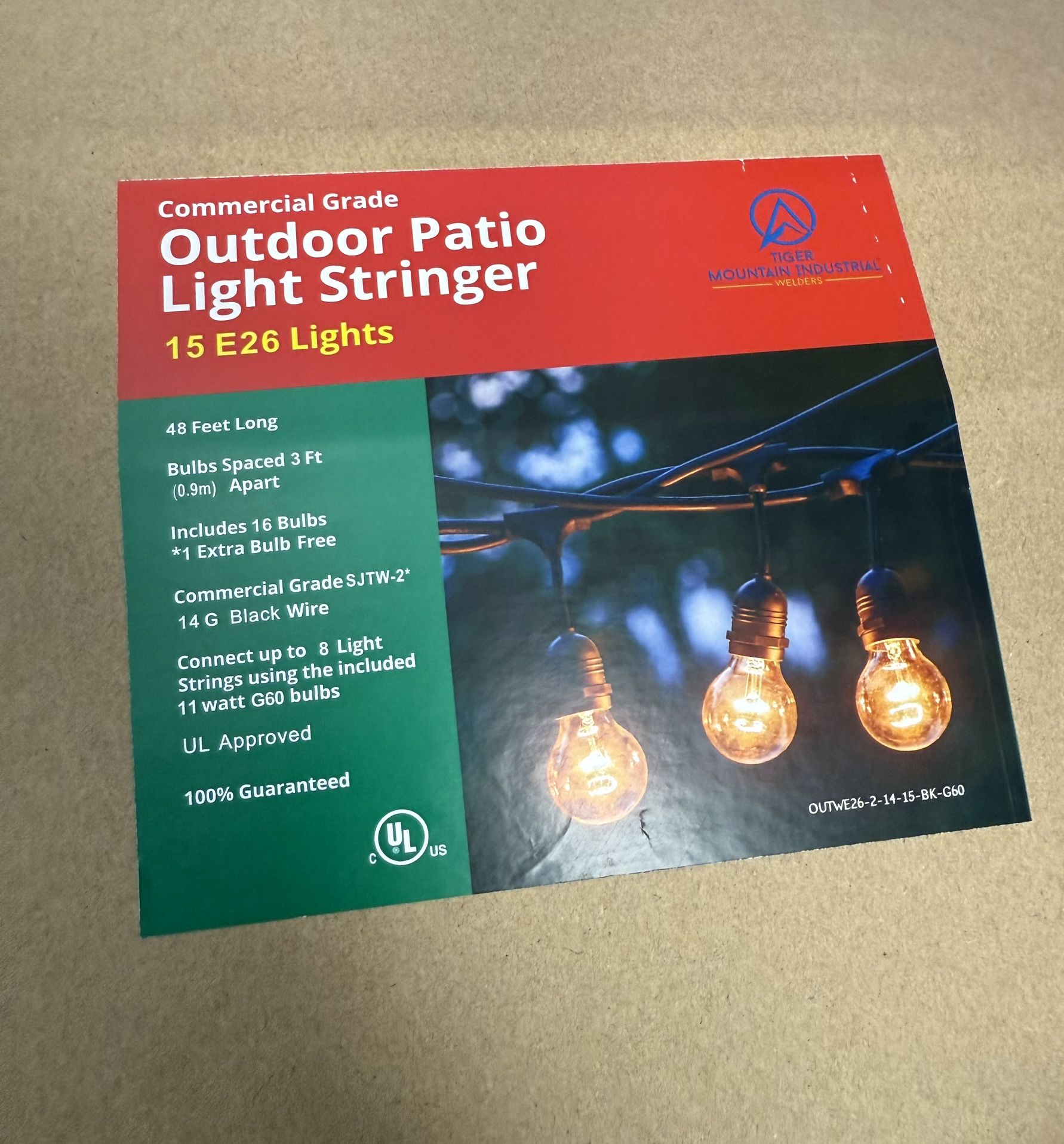 Outdoor commercial lights stringer