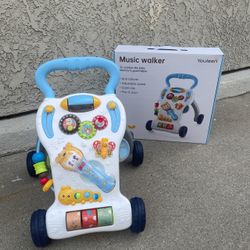 Sit to Stand Baby Walker with Music and Light, Push Toys for Learn to Walk