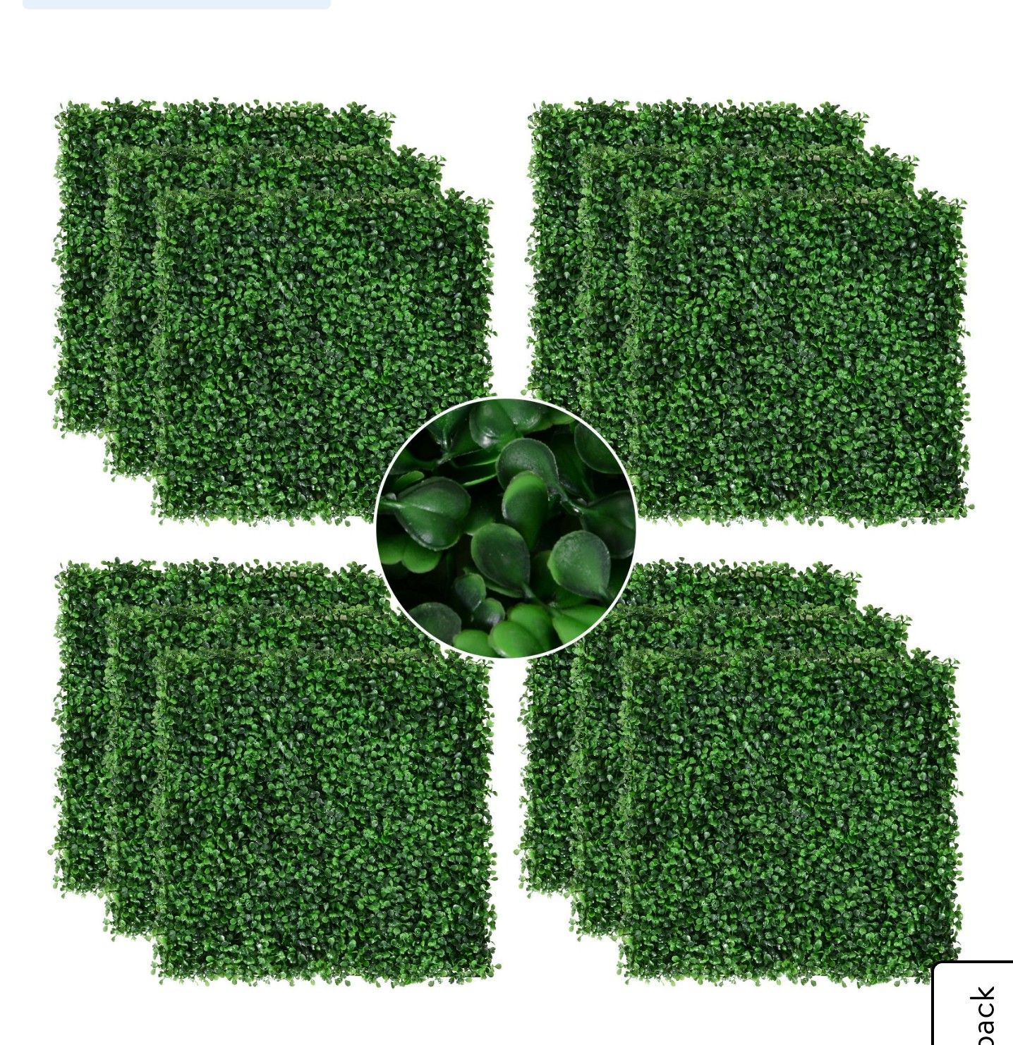 20"X 20" 12pieces Artificial Boxwood hedge mat plant panels grass wall backdrop for indoor outdoor lightgreen