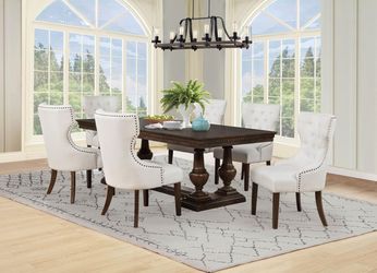 NEW 7PC RIDGEWELL FORMAL DINNING SET WITH TABLE AND 6 CHAIRS