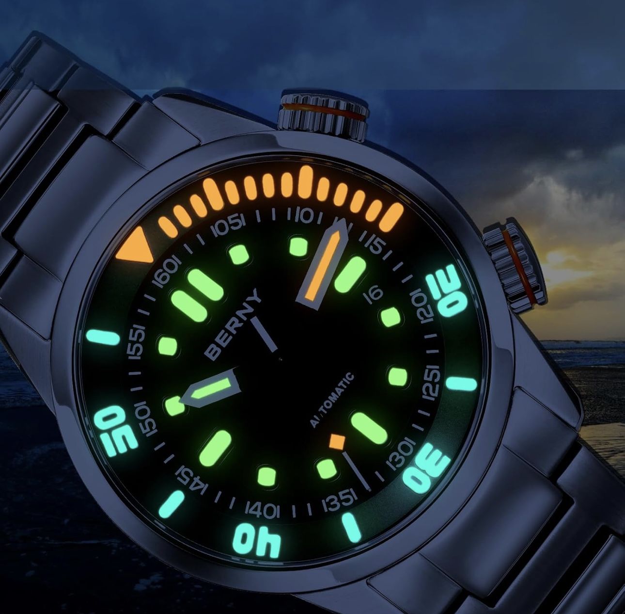 BERNY Automatic Mechanical Watch 42mm Super Luminous