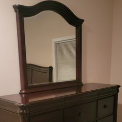 Cherry Dresser With Mirror