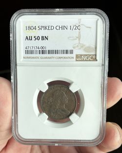 1804 Draped Bust Spiked Chin 1/2 Cent