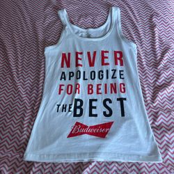 Budweiser Slogan Tank Top Size Large 