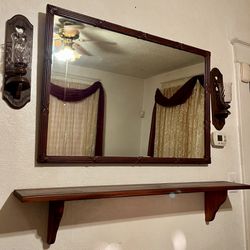 MIRROR + Shelf + Candle Holders