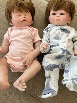 Minidiva Reborn Baby Dolls, 2pcs 20 inch/50cm Boy and Girl Twins Full