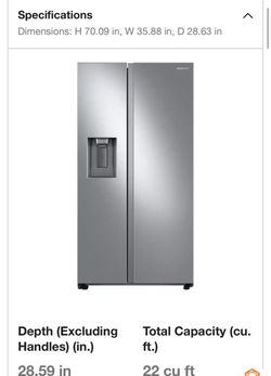 Samsung Side-by-Side Stainless Steel Refrigerator