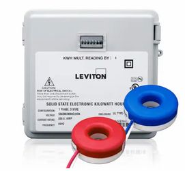 Leviton MO240-1SW 100A Mini Meter Kit w/ 2 Solid CTs - New Open Box