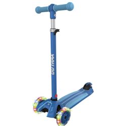 Kids Kick Scooter LED Lighted Wheels Height-Adjustable Blue 3 Wheel