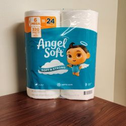 Angel Soft 2-Ply Toilet Paper – 6 Mega Rolls, 320 Sheets