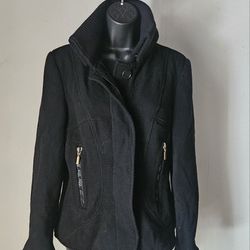 Vintage, MAX&Co. active, USA 10, Wool Blend Jacket, Black, Button Closure