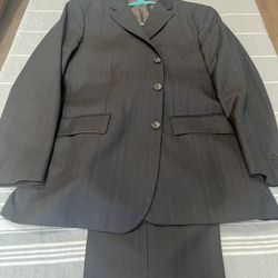 Banana Republic Suit 44R Gray Brown Pinstripe 40x32 Classic Fit 3 Button