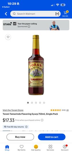 Torani torani tamarindo syrup have 3 bottles  letting them go for $25 all they sell for 17.99 each