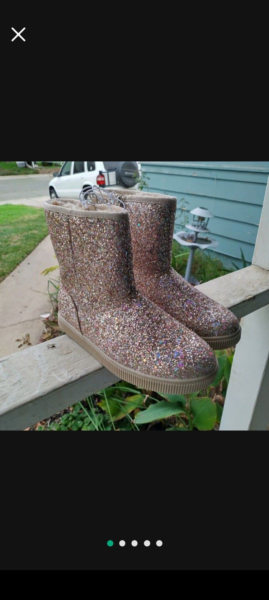 Woman's /Girls Gold Glitter Boots