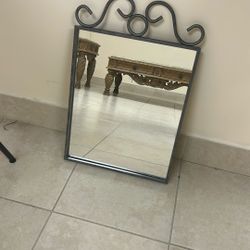 Antique Metal Mirror 