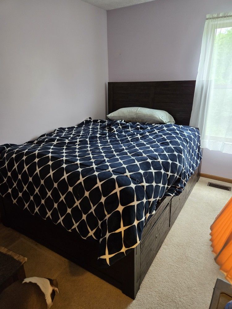 Wood Queen Storage Bed FAST SALE!!