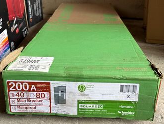 Square D Homeline 200 Amp 40 Spaces 80 Circuit Outdoor Main Breaker Plug-On Neutral Load Center New