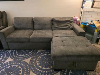 Gray Sleeper Sectional with storage