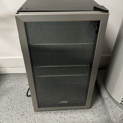 Mini Beverage Fridge - Arctic King, Stainless Steel Look