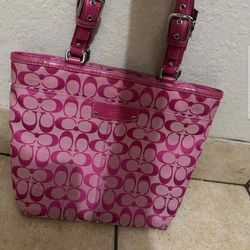 Vintage pink  coach tote
