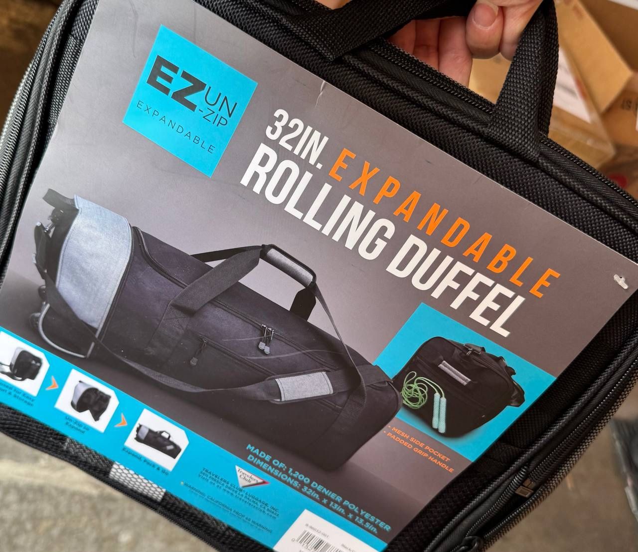 Quantity 2 $25 each NWT traveler’s club 32” expandable ez-unzip rolling duffle bag