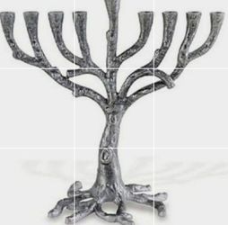 Menorah, Chanukah, Hanukkah, 9 Branch menorah, Seasonal, Holiday, Present