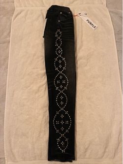Purple rhinestone jeans