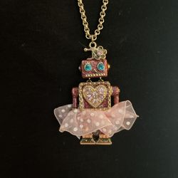 Betsey Johnson Robot Necklace