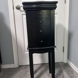 Black Jewelry Cabinet With Mirror