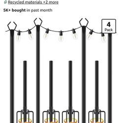 string light poles x4