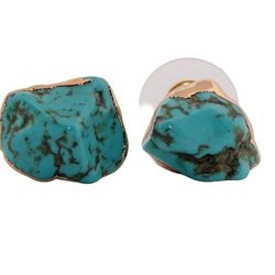 Natural Turquoise Gold Stud Earrings NTGSE1