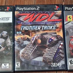 Playstation 2 Video Game Lot Of 2 Suzuki Thunder Tanks Ferrari Challange