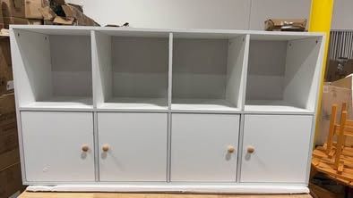 Minor Damage Assembled New 4 Cube Bookcase Wood Bookcase Wood Open Book Shelf Storage Organizer