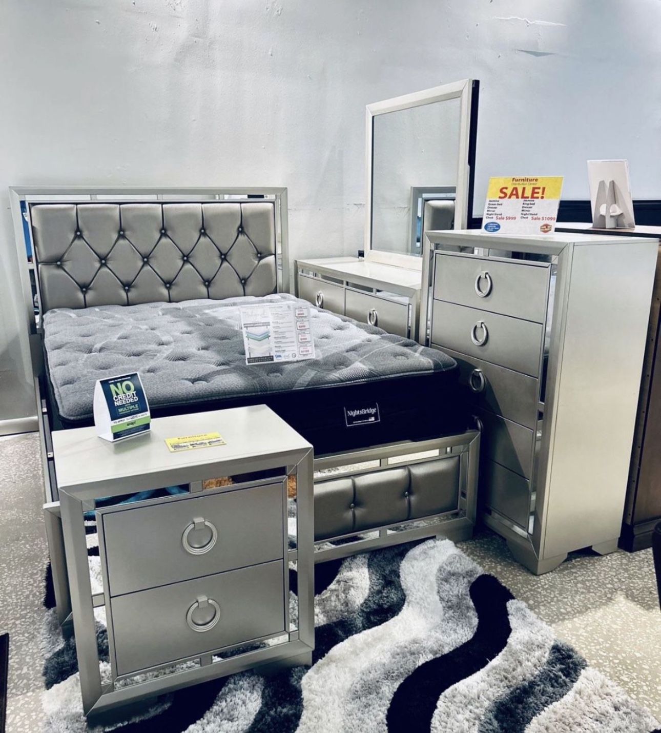 MODERN NEW JASMINE QUEEN BEDROOM SET ON SALE ONLY $699. KING SET $799. IN STOCK SAME DAY DELIVERY 🚚 EASY FIN