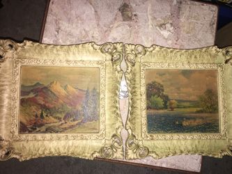 Vintage Wooden Framed Pictures