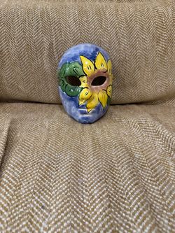 Hand-Painted Venetian Style Carnival Mask – Sunflower Wall Decor