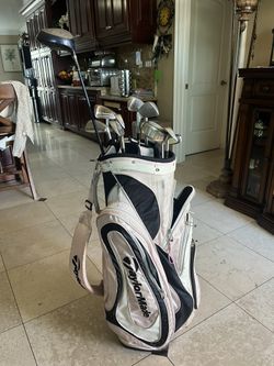 golf bag and clubs
