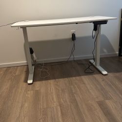Electric Adjustable Standing Desk – White