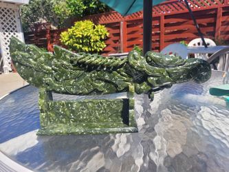 Jade gemstone carving dagger