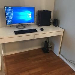 White Wood Desk Micke IKEA