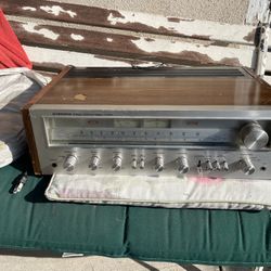 Vintage Pioneer SX-650 home Am/fm Stereo Classic silver face Receiver Wood cabinet WORKS GREAT!!